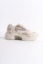 Lako Beige Gray Mesh Thick Sole Women's Sports Sneakers - 6