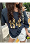 Women's Off Shoulder Boat Neck Leopard 84 Printed T-Shirt - 3