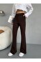 Women's High Waist Flared Leg Stretchy Lycra Fabric Pants - 2
