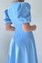 Atlas Fabric Round Neck Princess Sleeve Design Midi Length Flared Dress Baby Blue Evening Dress 220 - 3