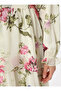 Floral Patterned Chiffon Dress with Fold Skirt - Patterned - Refka - 6