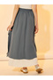 Color Block Layered A-Line Maxi Skirt with Tie-Up Detail - 5