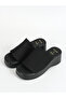 Solid Slip On Wedge Heel Sandals - 6