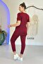 V-Neck Short Sleeve Crystal Fabric Suit 5Y059 - 3