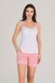 Pink and White 3-Piece Shorts Pajama Set with Buttons on Top - 2