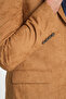 Adelfo Men's Camel Diagonal Suede Slim Fit Mono Collar Sports Blazer Jacket - 7
