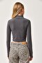Smoked Flexible Knitted Blouse with Finger Detail - 5
