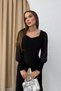 Women's Square Neck Sleeves Chiffon Blouse - 2