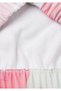 Girl's Pink Mix All Patterned Ribbed Sweatshirt with Logo Label - 3