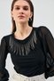 Women's Necklace Chiffon Blouse - 3