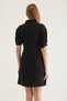 Mini Shirt Dress with Shirring Detail at Waist Black - 5