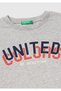 Boy's Gray Melange Benetton Logo Printed T-Shirt - 3