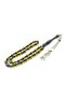 Concise Cut Yellow Navy Blue Sliding Powdered Amber Rosary 002 - 2