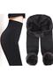 Women's Black Plush Flexible Winter Thermal Tights - 4