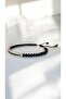 Bensei Black Matte Globe Hematite Stone with Silver Color Brass Accessories Men's Bracelet
