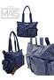 Antique Washed Faux Leather Blue Hand and Shoulder Bag 2256 - 4