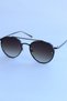 Mary Metal Brown Frame Gradient Glass Unisex Uv400 Sunglasses - 3