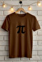 Black Color Pi Printed Crew Neck Short Sleeve Unisex Tee
