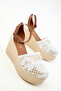 White Women's Wedge Heeled Shoes 17148 - 4