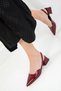Claret Red Patent Leather Women's Classic Heeled Shoes 20318 - 5