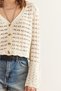 Women's Ecru Perforated 4 Button Cotton Content Seasonal Cardigan Hrk- 19000344 - 7