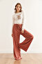 Women's dusty rose lace-up pocketed thick terry lounge pants pjma-0000003 - 4