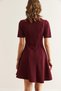 Women's Burgundy Piece Trend Mini Flared Dress Elb- 19002344 - 3