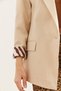 Women's Stone Leopard Detailed Fleto Pocket Lined Premium Linen Jacket Ckt- 19000427 - 8