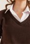 Women's Bitter Brown Shirt with Collar Detail Thessaloniki Blouse Blz-19002777 - 7