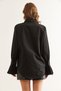 Women's Black Cuff Pleat Detail Shirt Gml- 19001275 - 2