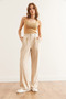 Women's Stone Buttoned Pocket Crest Detailed Drape Pants Pnt- 19000317 - 5