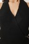 Women's Black Halter Neck Belted Knitwear Blouse Us00956 - 4