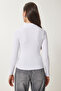 Women's White Polo Neck Corded Knitted Blouse GT00111 - 6
