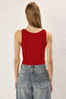 Kırmızı Askılı Fitted/Vücuda Oturan Esnek Örme Bluz TWOSS24BZ00535 - 4