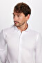 Modern Slim Fit Long Sleeve Plain Satin Cotton Men's White Shirt - 2