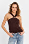 Women's Brown Blouse with Accessories Ey3068 - 2