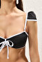 Black Strapless Color Block High Waist Bikini Set Tbess25Bt00146 - 3