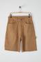 Camel Piece Stitching Wide Denim Shorts & Bermudas Tmnss25Sr00038 - 5