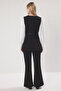 Black Button Detailed Vest-Pants Woven Bottom-Top Suit Tctss25Us00023 - 4