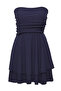 Lacivert Straplez Skater/Belden Açılan Fitilli Esnek Mini Örme Elbise TWOSS25EL00667 - 5