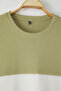 Mint Büyük Beden Oversize/Geniş Kesim Renk Bloklu Dokulu T-Shirt TMNSS25BF00038 - 4