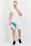 Men Tie Dye Basic Shorts, White - 4