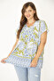 Women's Large Size Blue Collar Detailed Blouse 65N36918