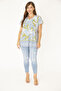 Women's Large Size Blue Collar Detailed Blouse 65N36918 - 6