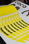 Yellow Color Inside Lettering Wheel Rim Strip Sticker Label for Tvs Raider (8 Pieces)