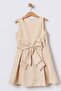 Crepe fabric, thick straps, lined, flared cut, bow detail, beige girl's dress 15694