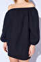 Boat Neck Shoulder and Sleeve Elastic Long Sleeve Muslin Washed Blouse |   Ek 100179921 - 4