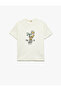 Embroidery Detail Crew Neck Short Sleeve Cotton T-Shirt