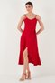 Belt and Button Detailed Flounce Regular Fit Midi Length Dress Dress 67810145 - 3