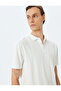 Polo Neck Cotton Textured Short Sleeve Knitwear Sweater - 2